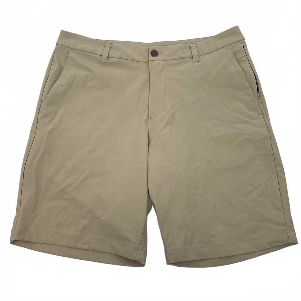 lululemon Beige Flat Front Shorts | Mens 34
